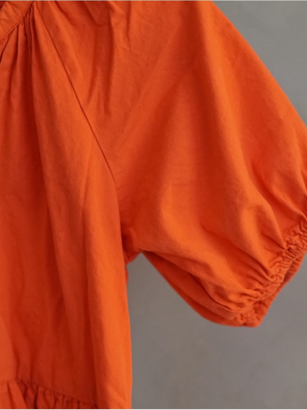 Japna Orange Puff Sleeve Mini Dress - Picture 3 of 6